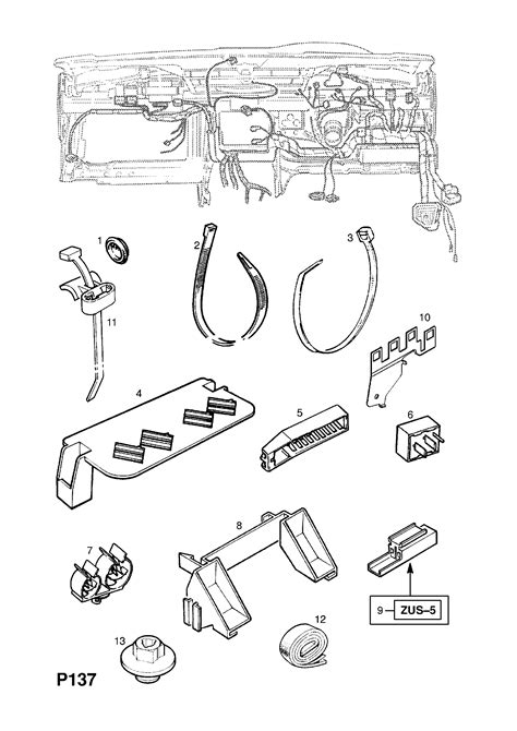 Opel Astra G Zafira A Instrument Panel Wiring Harness Fittings