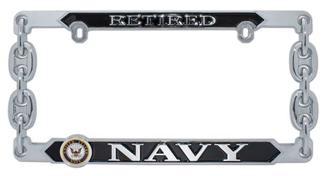 Navy Retired 3D License Plate Frame | Elektroplate