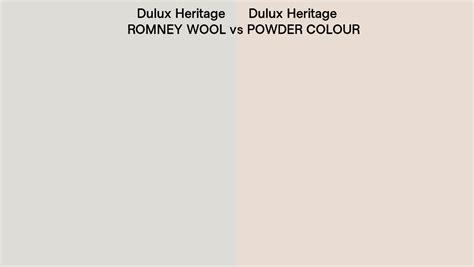 Dulux Heritage Romney Wool Vs Powder Colour Side By Side Comparison