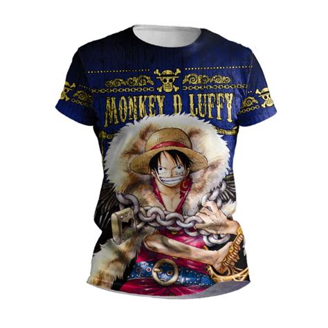 Camisa Do One Piece Monkey Luffy Roupa Blusa Camiseta Anime