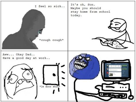 Sick day | Funny memes tumblr, Funny, Funny cartoons