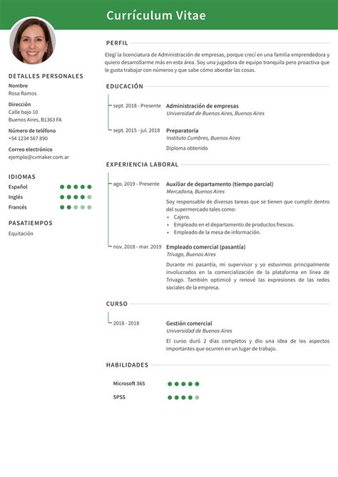 Ejemplos De Cv Para Argentina Cvmaker Ar