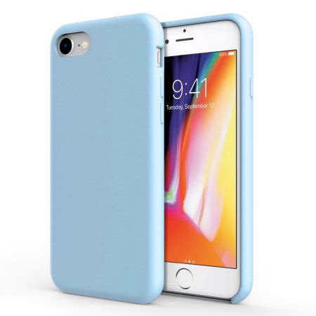 Olixar IPhone 8 7 Soft Silicone Case Pastel Blue