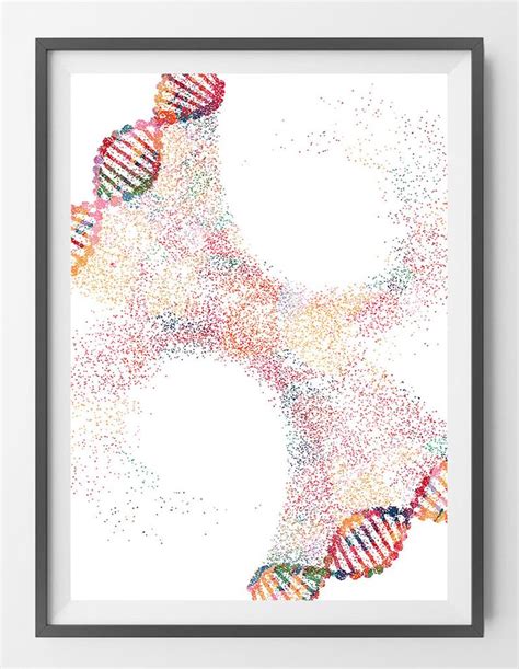 Dna Science Art Print Abstract Symbol Of Dna Double Helix Dna Etsy