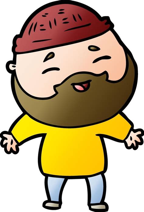 Cartoon Happy Bearded Man 12545286 Vector Art At Vecteezy