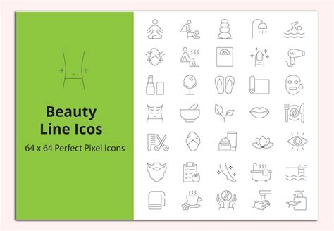 Premium Vector Beauty Line Icons Vectors Set