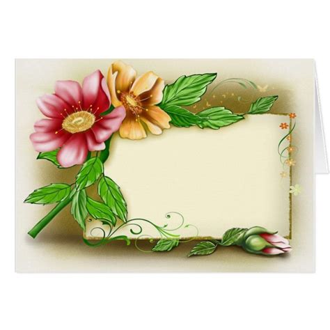 Flowers Name Tag | Zazzle | Manualidades, Bordes y marcos, Tarjetas de ...