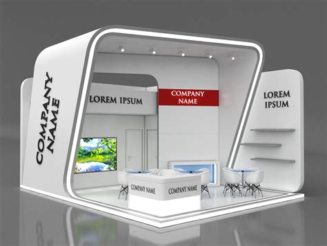 Booth Exhibition Stand Stall 8x6m Height 500 Cm 2 Side Open 3D Model