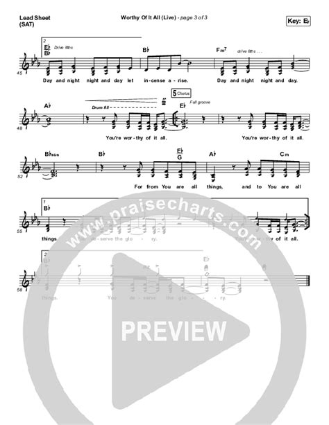 Worthy Of It All Live Sheet Music Pdf Cece Winans Praisecharts