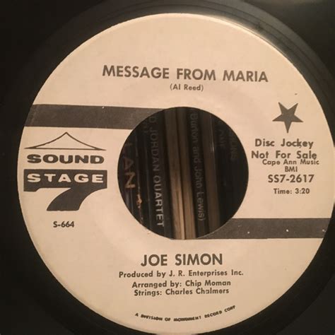 Joe Simon I Worry About You Message From Maria Disc Jockey Copy