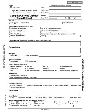 Chronic Illness Verification Form Fill Online Printable Fillable