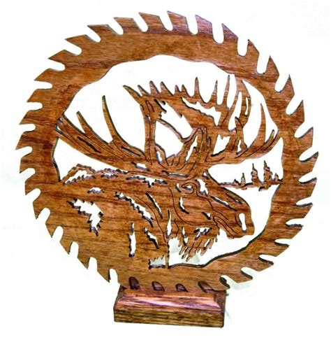 Moose Head In A Saw Blade Scroll Saw Art