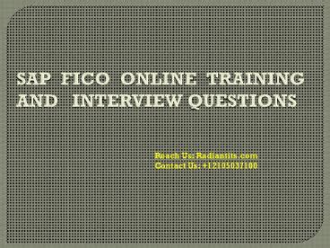 PPT SAP FICO Online Training PowerPoint Presentation Free To