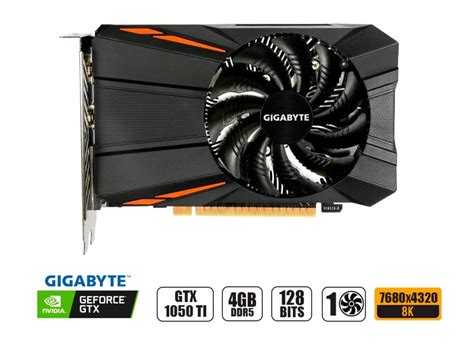 TARJETA DE VIDEO GIGABYTE GTX 1050 TI 4GB DDR5 GEFORCE NVIDIA 128 BITS ...