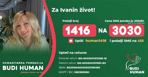 Humanitarna Fondacija Budi Human Prikuplja Nov Ana Sredstva Za Ivanu