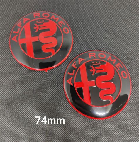 2 Alfa Romeo Emblem Logo Stickers Hood Trunk 74mm Red Black Etsy