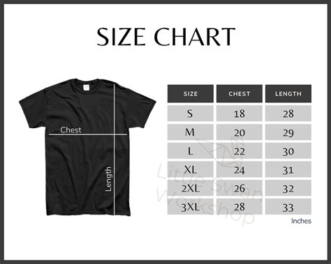 Gildan 5000 Size Chart Gildan G500 Shirt Size Guide Gildan Etsy Canada