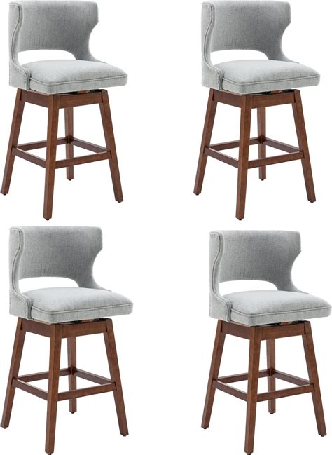 U Tobe 26 Counter Height Bar Stools Set Of 4 Farmhouse Swivel Counter Height Chairs With Backs