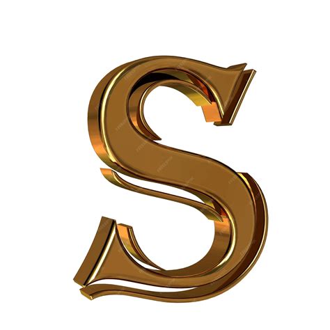 Premium Vector | Symbol 3d made of gold letter s