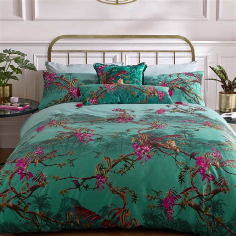 Hibiscus Bedding And Pillowcase By Ted Baker In Charcoal Grey Pink Buy