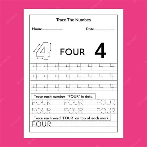 Premium Vector Numbers And Number Words Tracing Worksheet For Kids