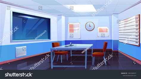 Interrogation Room Police Station Empty Interior Stock Vector (Royalty ...