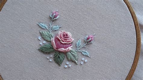 3d Rose Flower Embroidery For Your Home Dimensional Embroidery Youtube