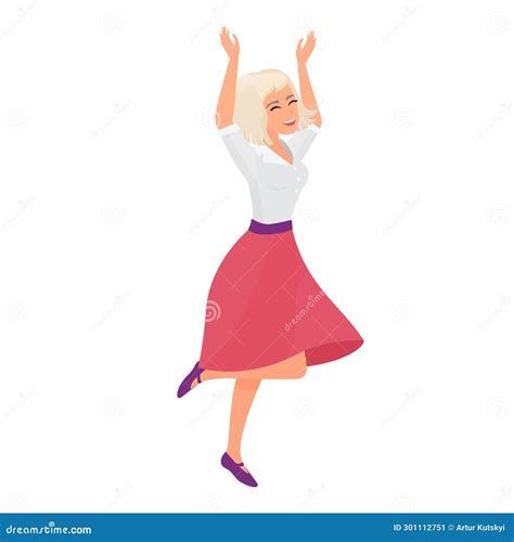 Excited Student Girl Jumping Stock Vector Illustration Of University