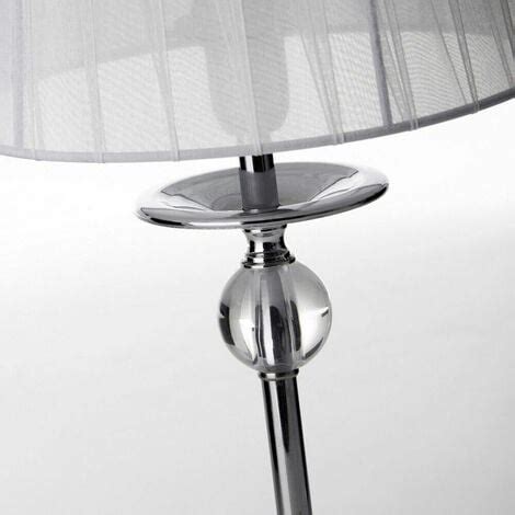 Lampada Da Tavolo Elegante In Metallo Con Paralume Acrilico Bianco Alta