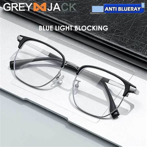 Jual Grey Jack Kacamata Antiradiasi Blueray Model Kotak Half Ringan