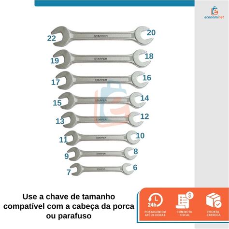 Jogo De Chave Combinada Fixa E Estrela A Mm Starfer Pe As