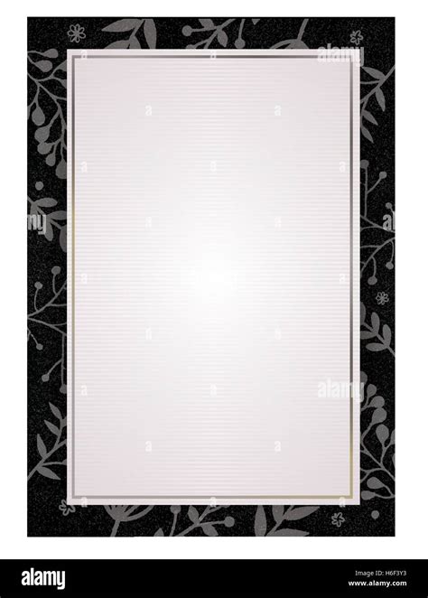 A4 document size white paper background with grey drawing floras and Stock Vector Art ...