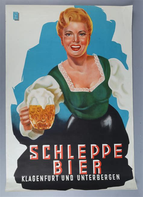 Schleppe Bier Plakate And Reklame 30 01 2024 Erzielter Preis Eur 120 Dorotheum