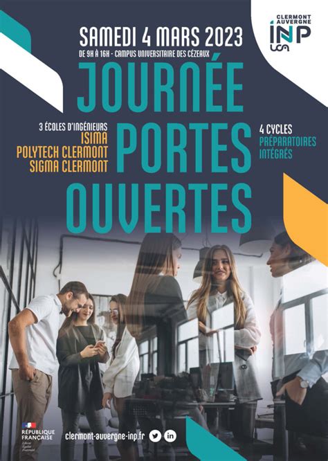 Journée Portes Ouvertes Samedi 04 Mars 2023 Clermont Auvergne INP