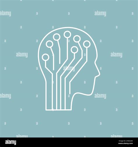 Artificial Intelligence And Machine Learning Line Icon Stock Vector