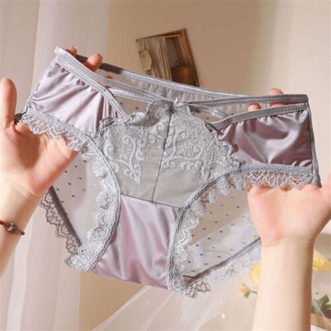 Pack Of 5 Womens Sexy Nylon Satin Panties Briefs Lace Sheer Underwear Lingeries Ebay