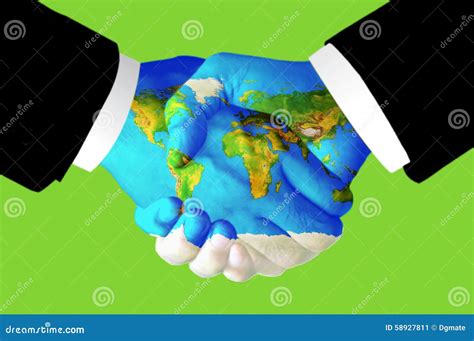 World Peace Handshake Stock Image Image Of Shake Green 58927811