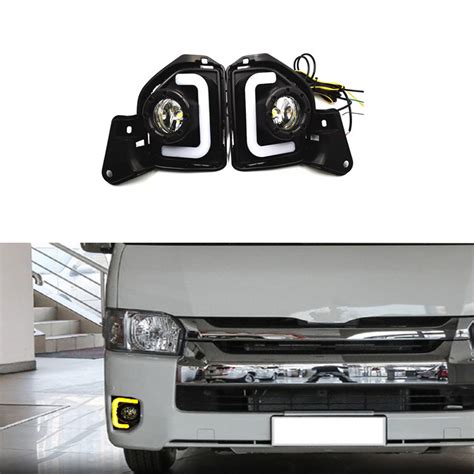 Car Flashing 2pcs LED 12V ABS Car Fog Lamp DRL Daytime Running Light