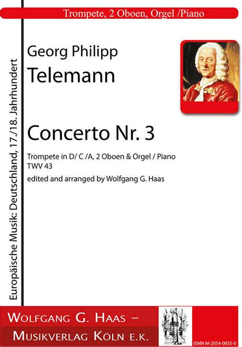 Telemann Georg Philipp 1681 1767 Concerto Nr 3 In D Dur Twv 43