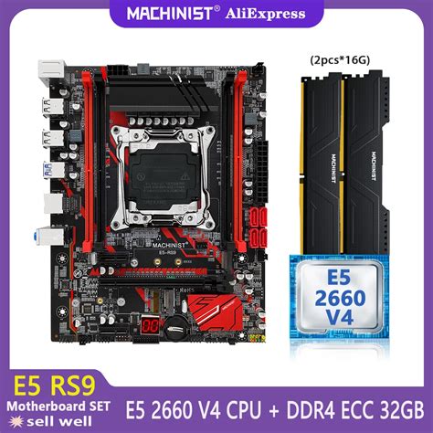 MACHINIST E5 RS9 X99 세트 마더보드 키트 Xeon E5 2660 V4 CPU 32GB 2 16G DDR4