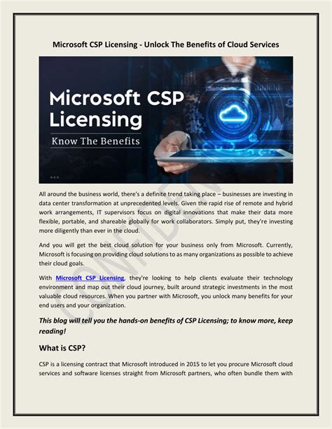 Ppt Microsoft Csp Licensing Unlock The Benefits Of Cloud Services