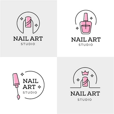 Premium Vector Nails Art Studio Logo Collection