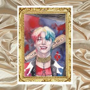 Ateez X Villains Watercolor Art A A Print Poster Hongjoong San