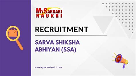 Sarva Shiksha Abhiyan Ssa Recruitment Mysarkarinaukri En