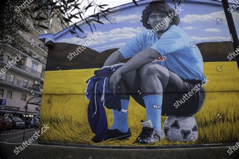 Several Murals Dedicated Diego Armando Maradona Editorial Stock Photo