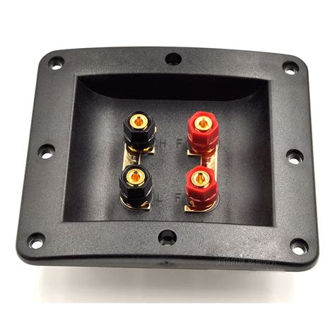 10pcs Audio Connector 4 Speaker Junction Panel Sound Terminal Junction Box With Copper Column