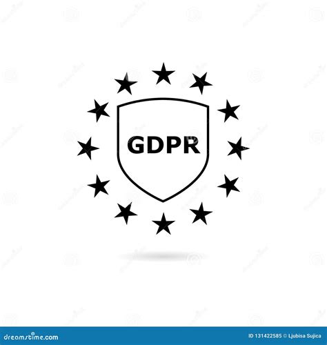 Black General Data Protection Regulation GDPR Icon or Logo Stock ...