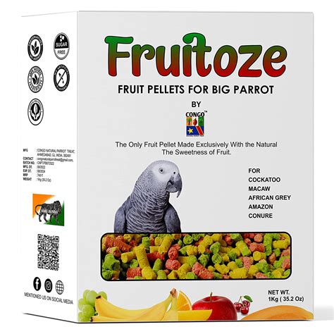 Buy CONGO Natural Parrot Treat Premium Fruitoze Bird Fruit Mix Pellets