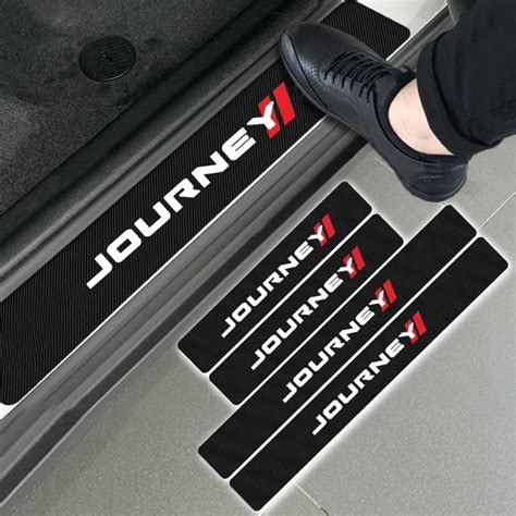 4pcs Edge Door Sill Protector Reflective 4d Carbon Fiber Sticker Decoration Door Entry Guard