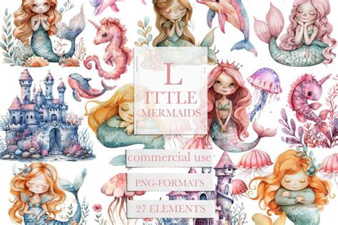 Little Mermaid Png Mermaid Clipart Sea Horse Clipart